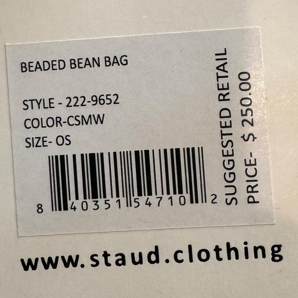 STAUD Beaded Bean Cosmic Wave Convertible Clutch Black NWT - Picture 9 of 9